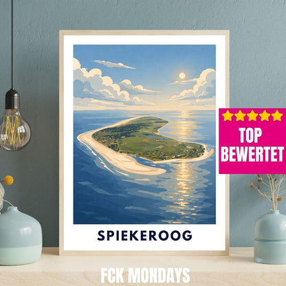 Spiekeroog Poster Minimalist | North Sea Island Print | Germany Travel Poster | Coastal Wall Art | Scandinavian Beach Poster