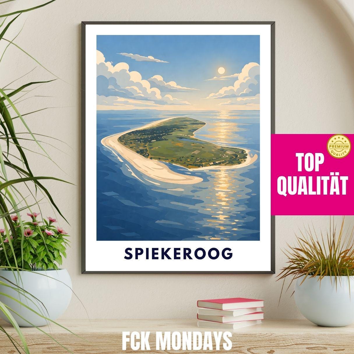 Spiekeroog Poster Minimalist | North Sea Island Print | Germany Travel Poster | Coastal Wall Art | Scandinavian Beach Poster