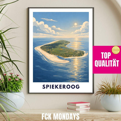 Spiekeroog Poster Minimalist | North Sea Island Print | Germany Travel Poster | Coastal Wall Art | Scandinavian Beach Poster