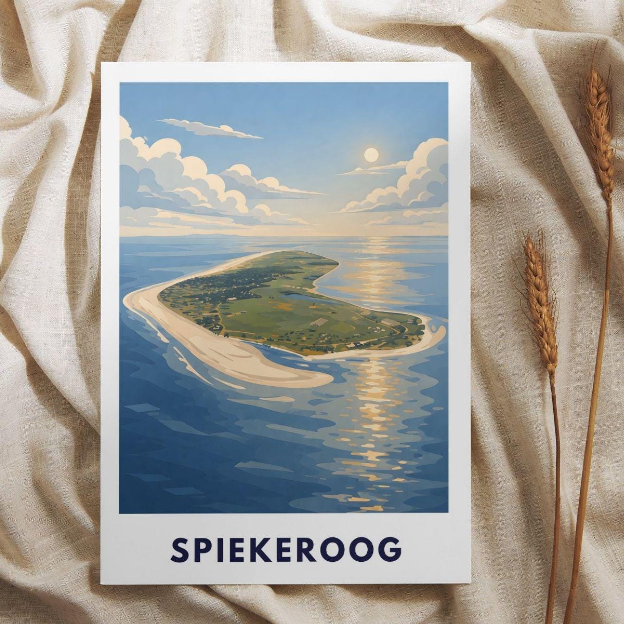 Spiekeroog Poster Minimalist | North Sea Island Print | Germany Travel Poster | Coastal Wall Art | Scandinavian Beach Poster