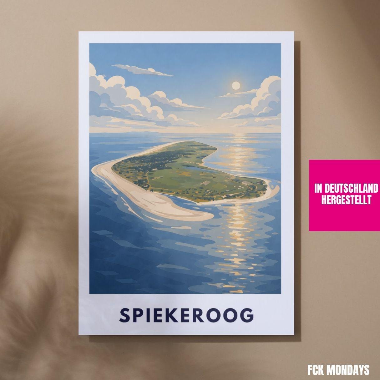 Spiekeroog Poster Minimalist | North Sea Island Print | Germany Travel Poster | Coastal Wall Art | Scandinavian Beach Poster