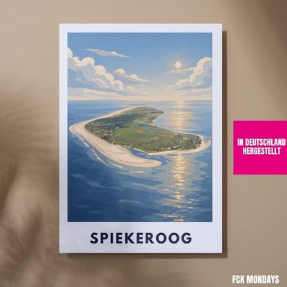 Spiekeroog Poster Minimalist | North Sea Island Print | Germany Travel Poster | Coastal Wall Art | Scandinavian Beach Poster