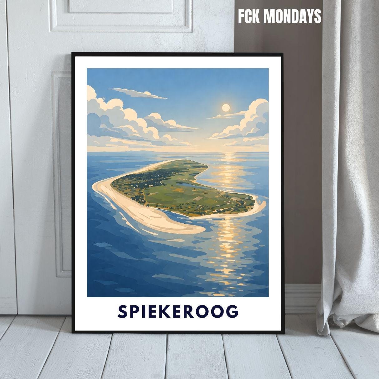 Spiekeroog Poster Minimalist | North Sea Island Print | Germany Travel Poster | Coastal Wall Art | Scandinavian Beach Poster