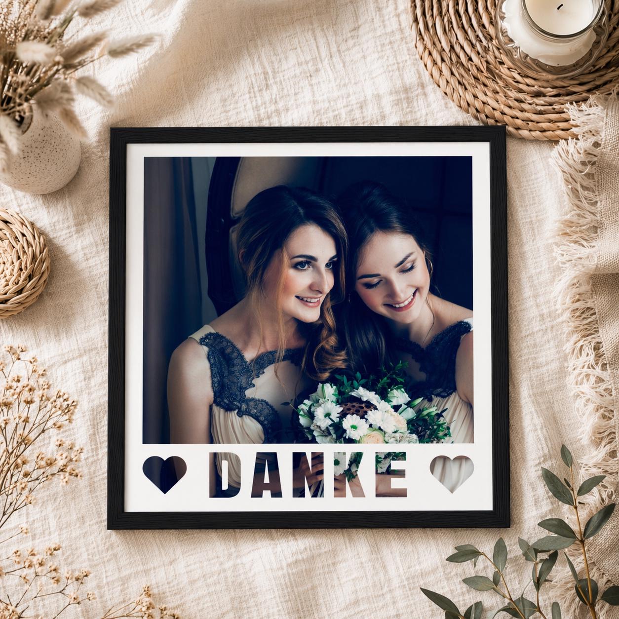 Wedding Witness Thank You Gift: Photo Poster - Personalised Thank You Poster for Wedding Witnesses with Picture Frame - Photo Gift