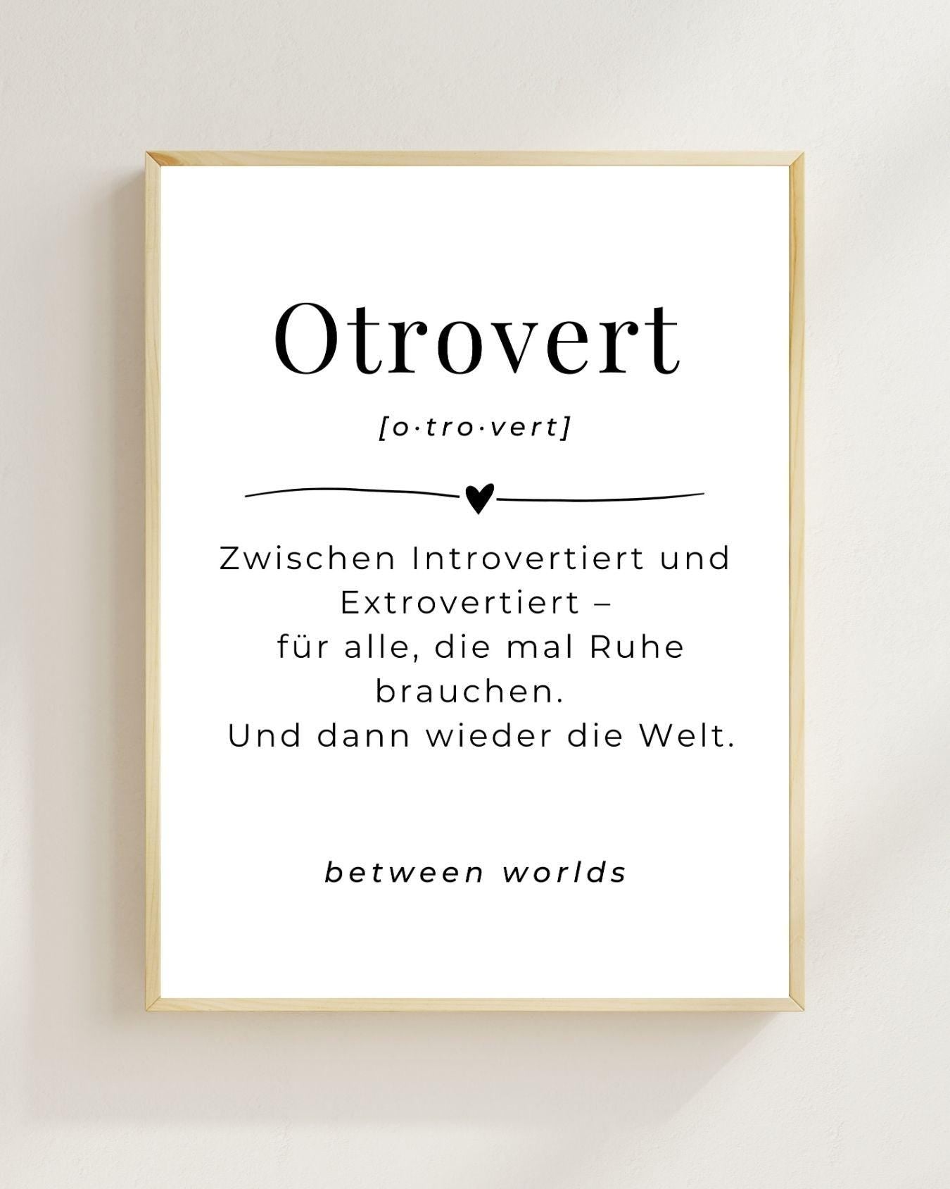Otrovert Poster Skandinavisch Minimalistisch | Introvert Extrovert Balance | Typografie Wandbild | Boho Print Geschenk