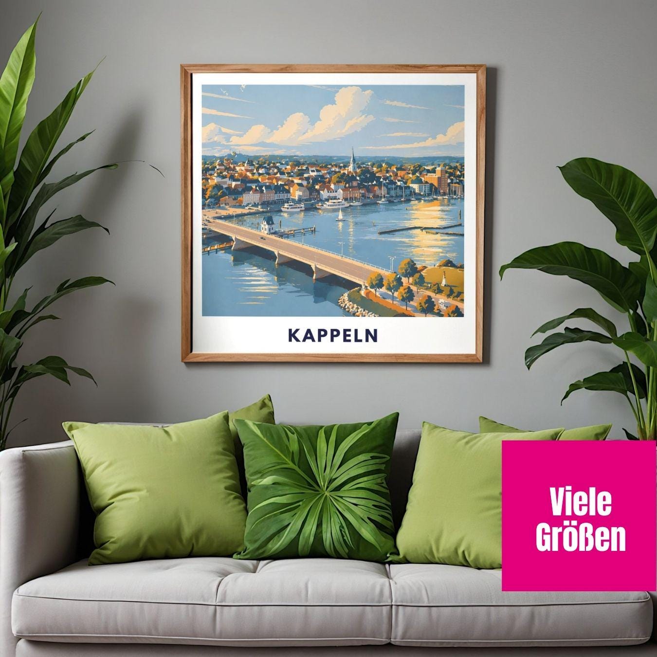 Kappeln Poster minimalistisch | Skandinavisches Reiseposter Nordisches Wandbild Küste Travel Plakat Deutschland Geschenk Ostsee Illustration