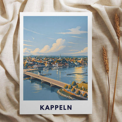 Kappeln Poster minimalistisch | Skandinavisches Reiseposter Nordisches Wandbild Küste Travel Plakat Deutschland Geschenk Ostsee Illustration