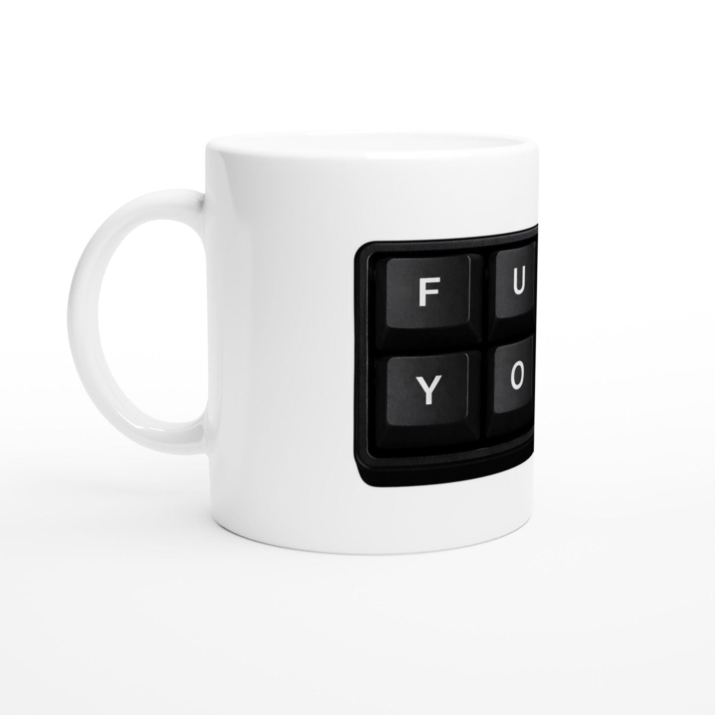 Lustige Büro Tasse „Fuck You“ Tastatur Design | Witziges Geschenk für Kollegen & Chef | Frecher Humor Becher Arbeit Kaffee Büro