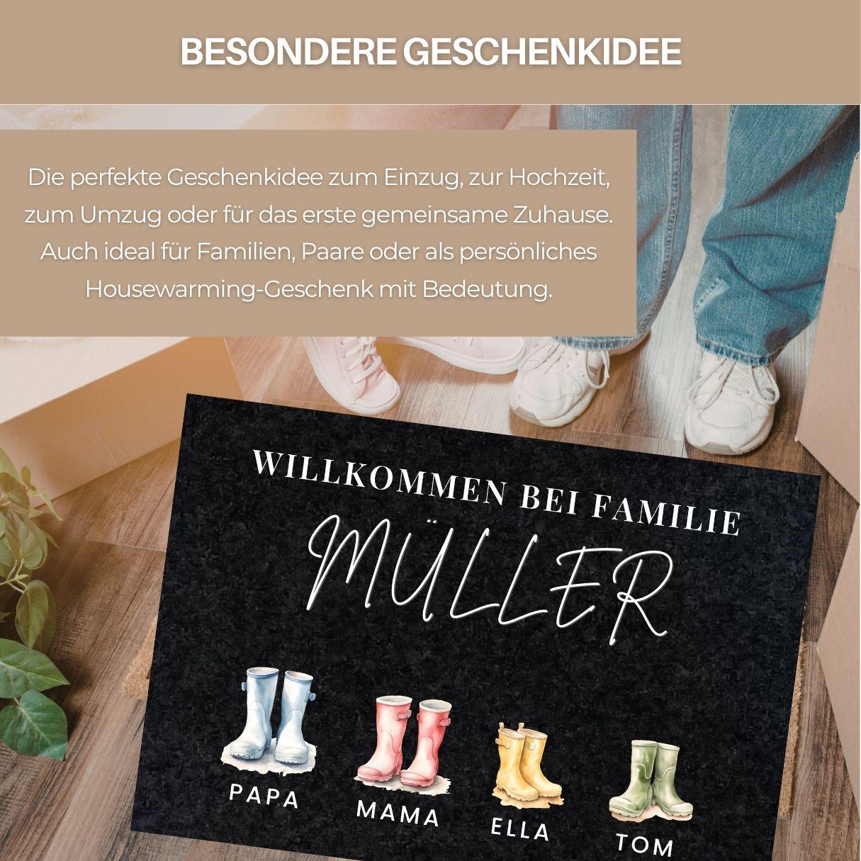Personalized Doormat “Home Harbor” with Name & Move-In Date | Housewarming Gift | Family Welcome Mat | Wedding Gift | Nautical Door Mat