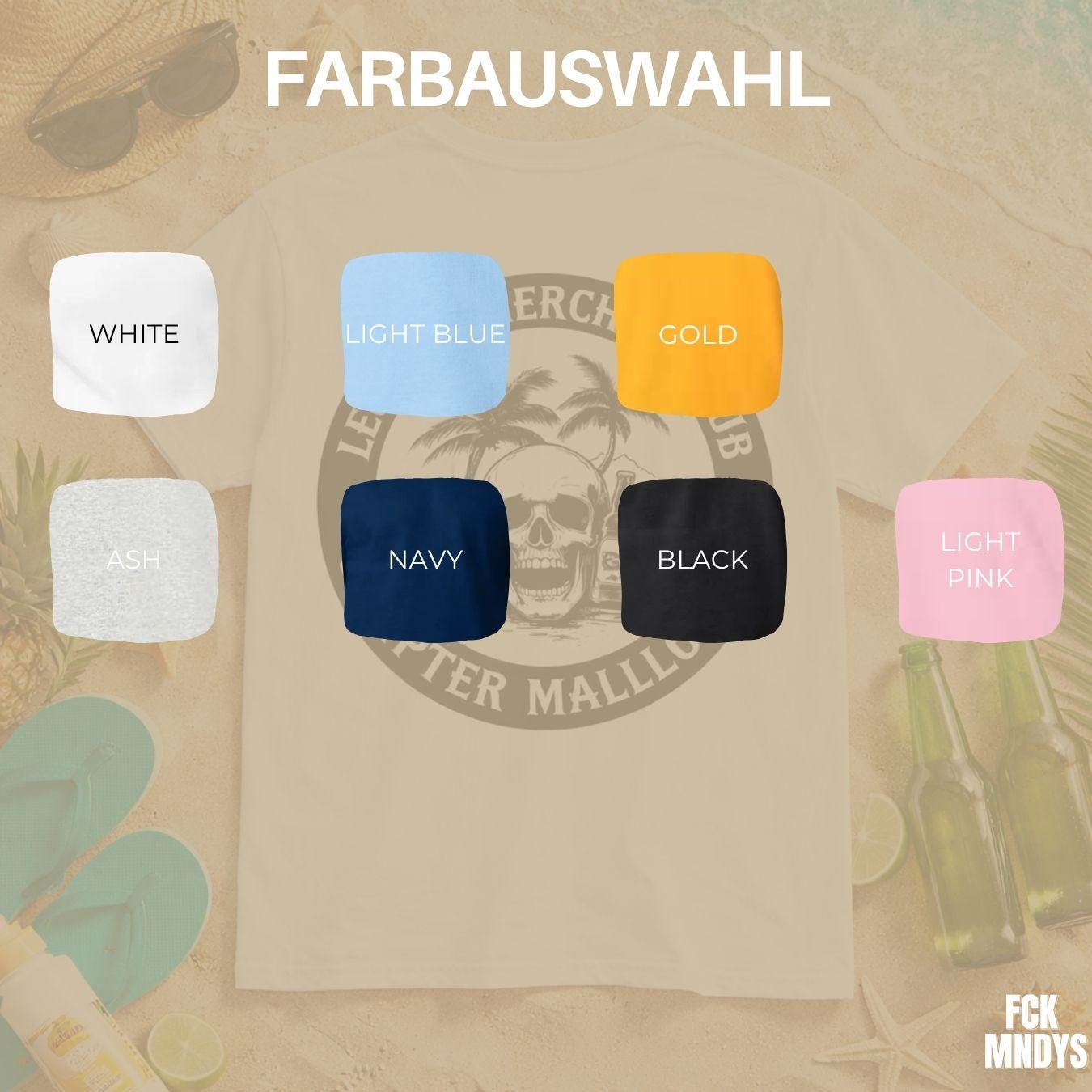 Personalisierbares Mallorca Shirt – Lecker Bierchen Club T-Shirt Herren – JGA Malle Outfit – Party Urlaub Shirt mit Wunsch Ort & Jahr