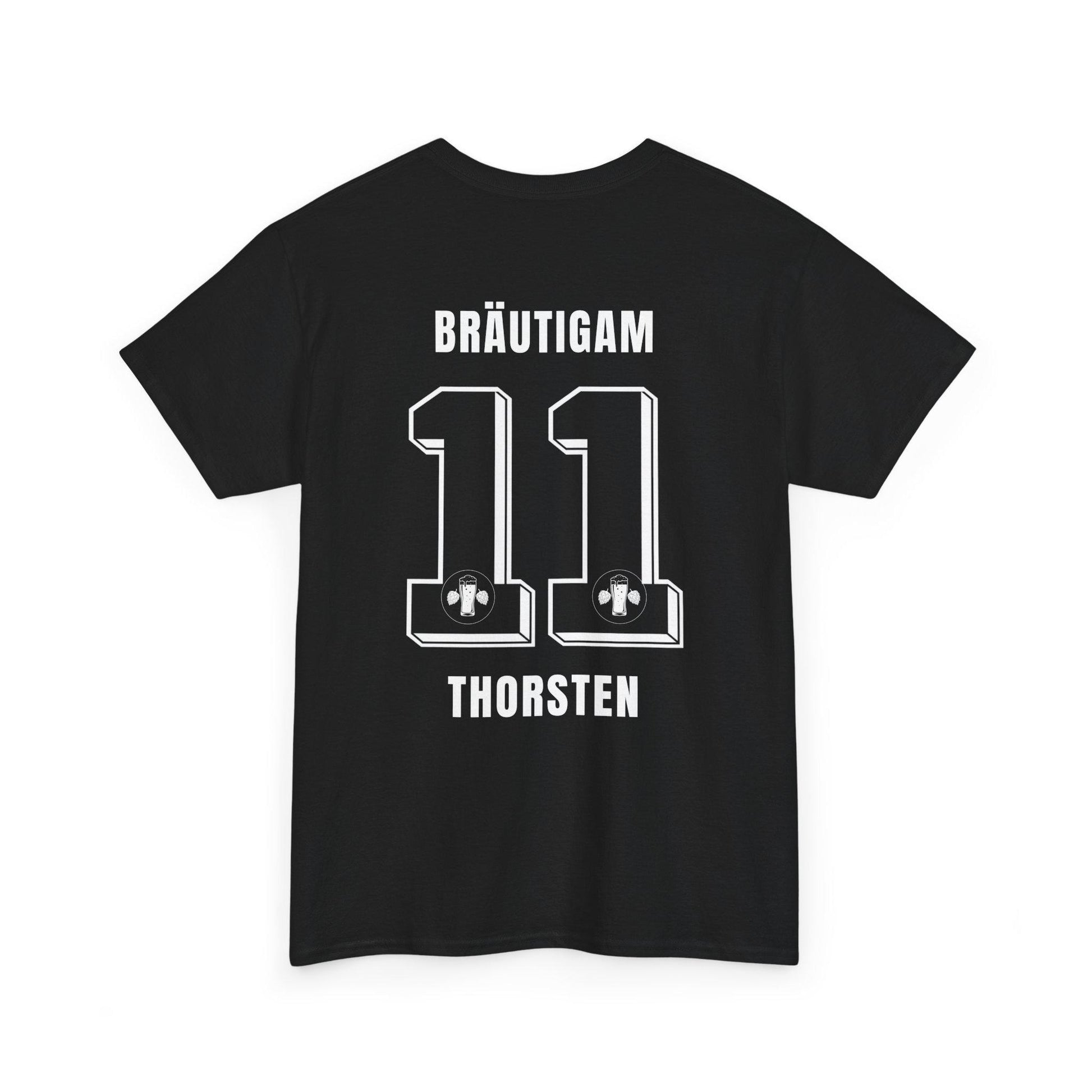 Personalisierbares JGA Shirt Fußball Trikot - Junggesellenabschied Outfit Herren - Bräutigam Team Shirt mit Name & Nummer Party Urlaub