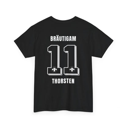 Personalisierbares JGA Shirt Fußball Trikot - Junggesellenabschied Outfit Herren - Bräutigam Team Shirt mit Name & Nummer Party Urlaub