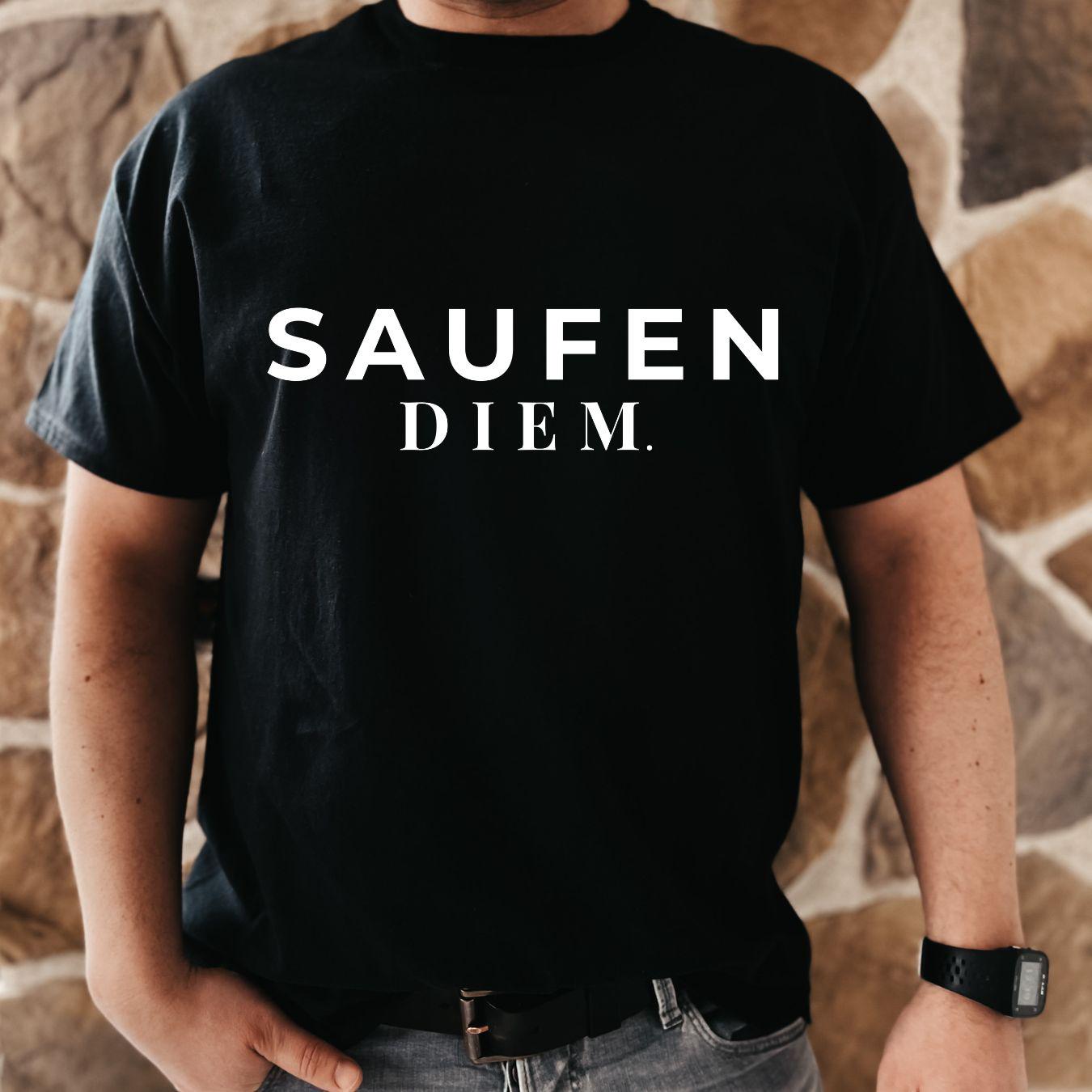SAUFEN DIEM T-Shirt Unisex Bachelorette Junggesellinnenabschied Team Bride Bridal Party Outfit Hen Party Gruppe Geschenk Frauen Männer JGA