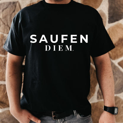 SAUFEN DIEM T-Shirt Unisex Bachelorette Junggesellinnenabschied Team Bride Bridal Party Outfit Hen Party Gruppe Geschenk Frauen Männer JGA