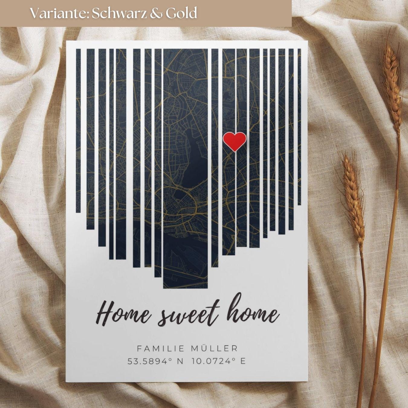 Housewarming gift | Personalised welcome gift for a new home | Home coordinates poster – minimalist city map