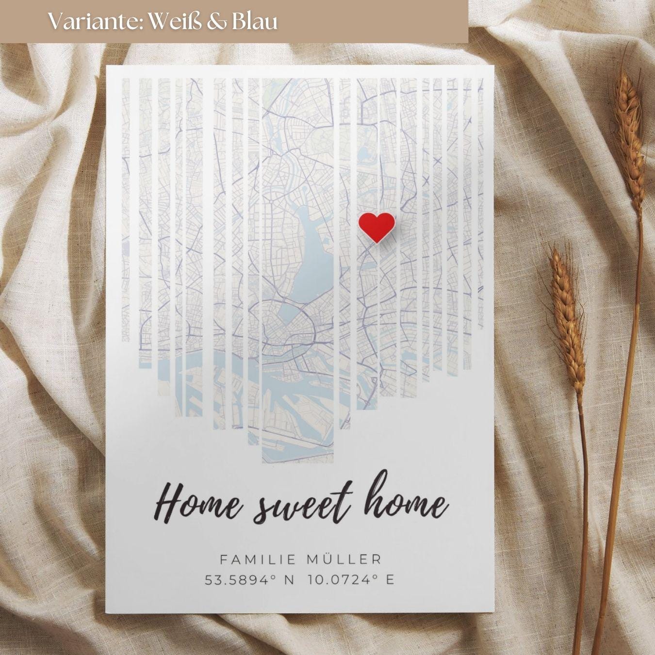 Housewarming gift | Personalised welcome gift for a new home | Home coordinates poster – minimalist city map