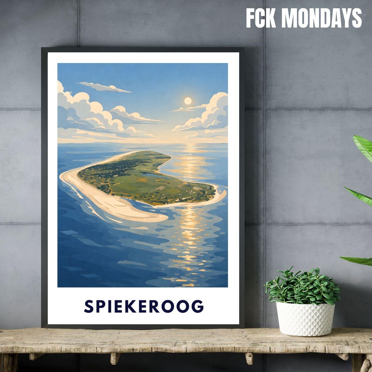 Spiekeroog Poster Minimalist | North Sea Island Print | Germany Travel Poster | Coastal Wall Art | Scandinavian Beach Poster