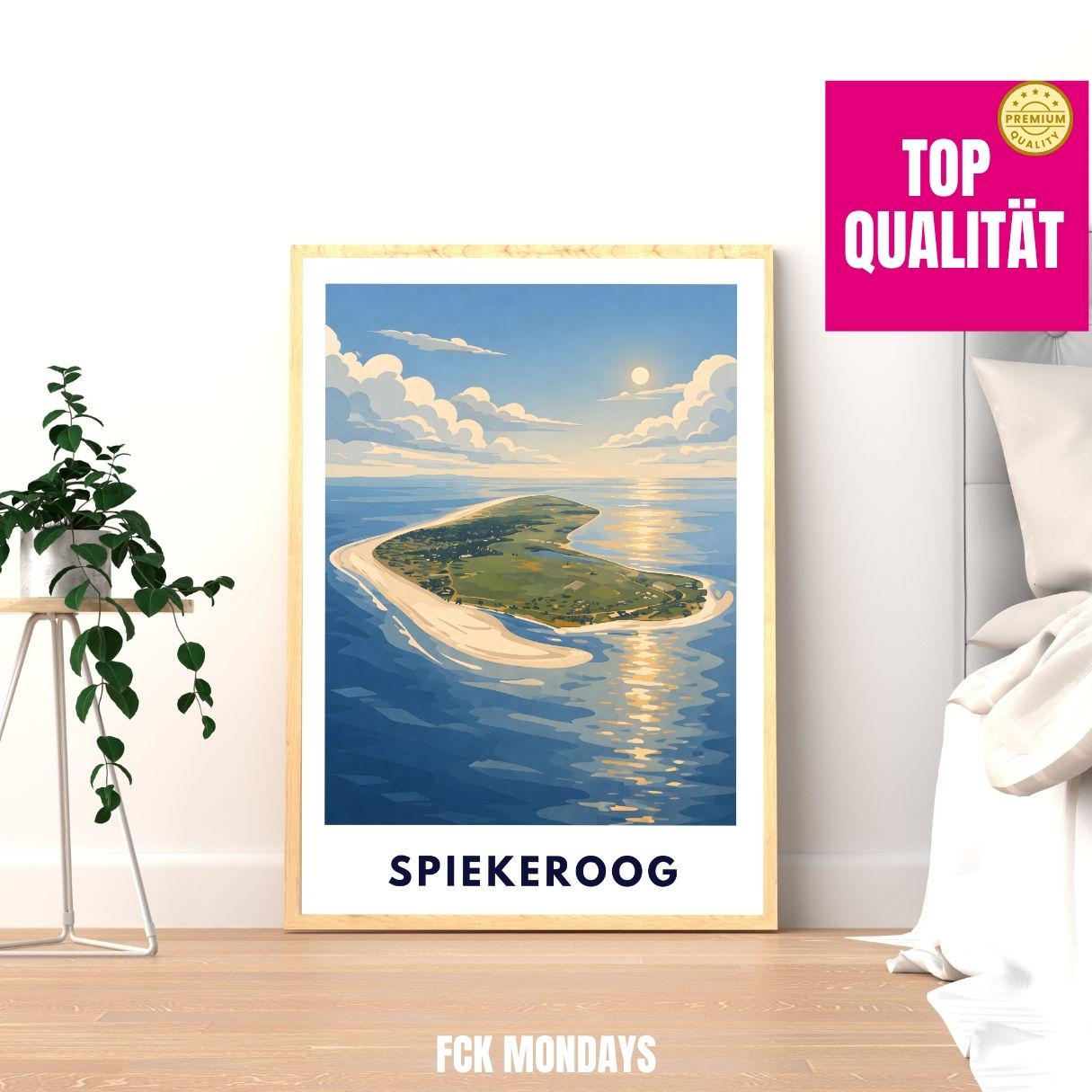 Spiekeroog Poster Minimalist | North Sea Island Print | Germany Travel Poster | Coastal Wall Art | Scandinavian Beach Poster