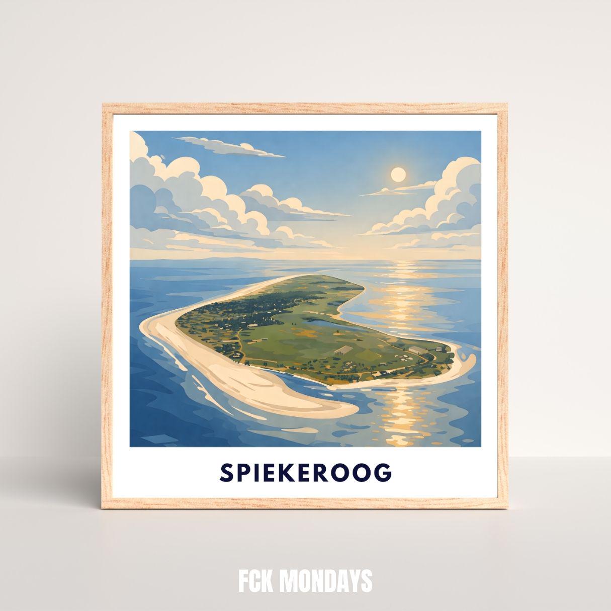 Spiekeroog Poster Minimalist | North Sea Island Print | Germany Travel Poster | Coastal Wall Art | Scandinavian Beach Poster