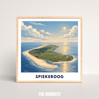 Spiekeroog Poster Minimalist | North Sea Island Print | Germany Travel Poster | Coastal Wall Art | Scandinavian Beach Poster