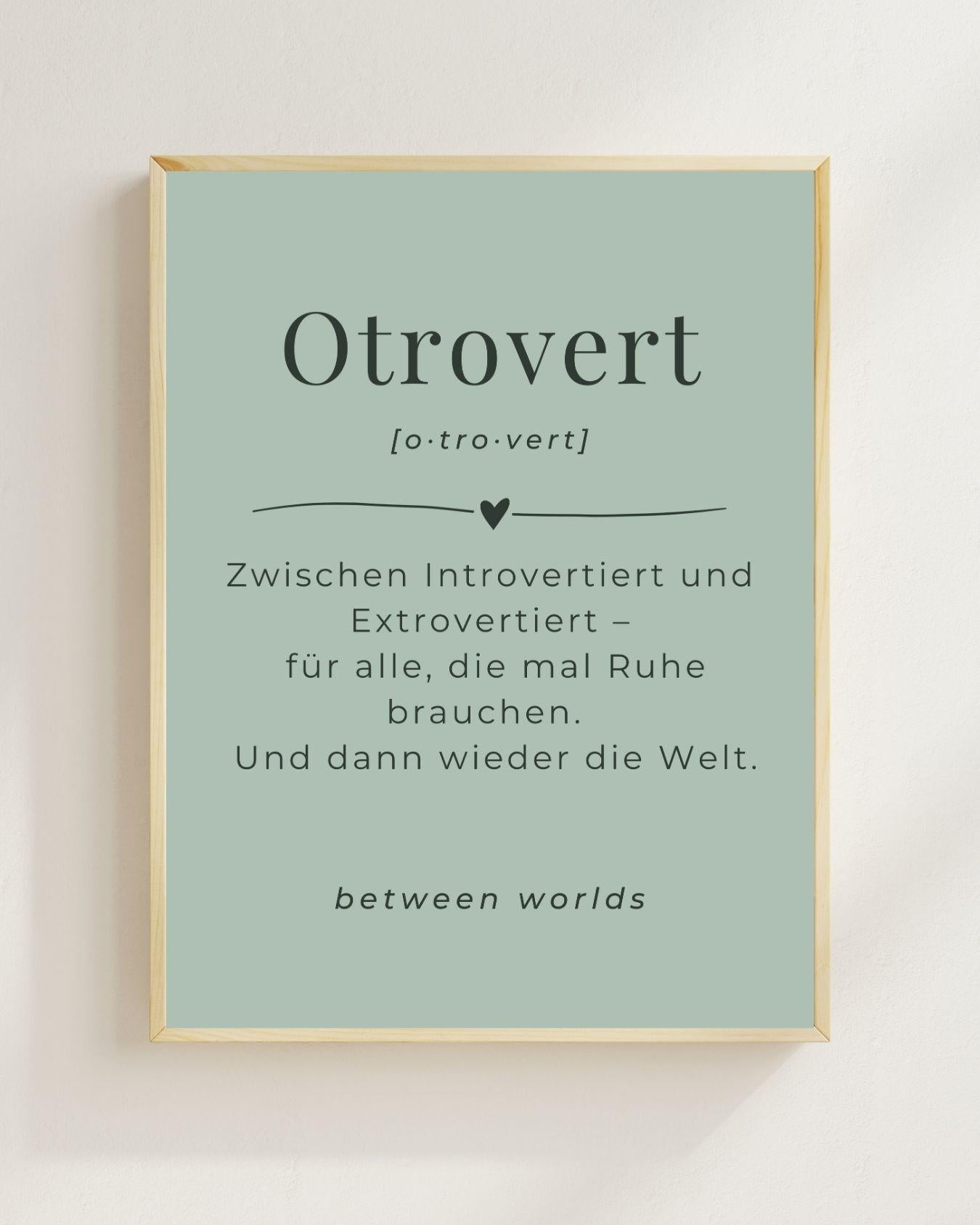 Otrovert Poster Skandinavisch Minimalistisch | Introvert Extrovert Balance | Typografie Wandbild | Boho Print Geschenk