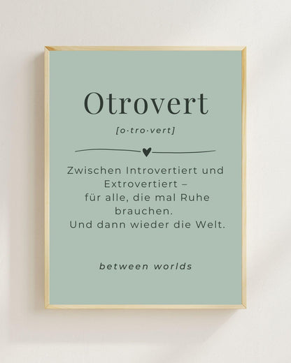 Otrovert Poster Skandinavisch Minimalistisch | Introvert Extrovert Balance | Typografie Wandbild | Boho Print Geschenk