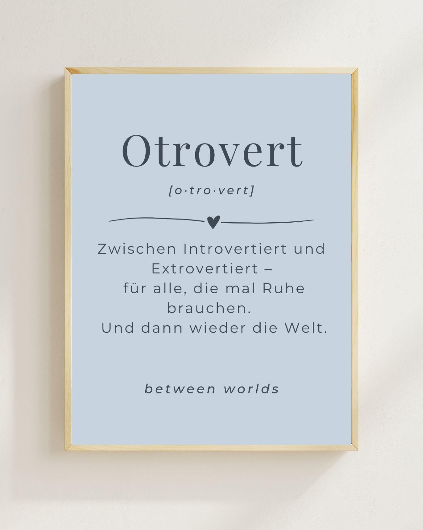 Otrovert Poster Skandinavisch Minimalistisch | Introvert Extrovert Balance | Typografie Wandbild | Boho Print Geschenk