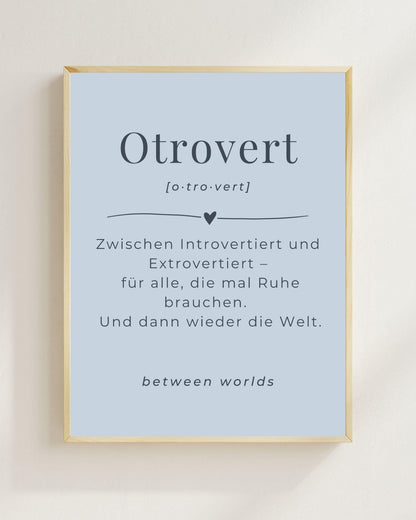 Otrovert Poster Skandinavisch Minimalistisch | Introvert Extrovert Balance | Typografie Wandbild | Boho Print Geschenk