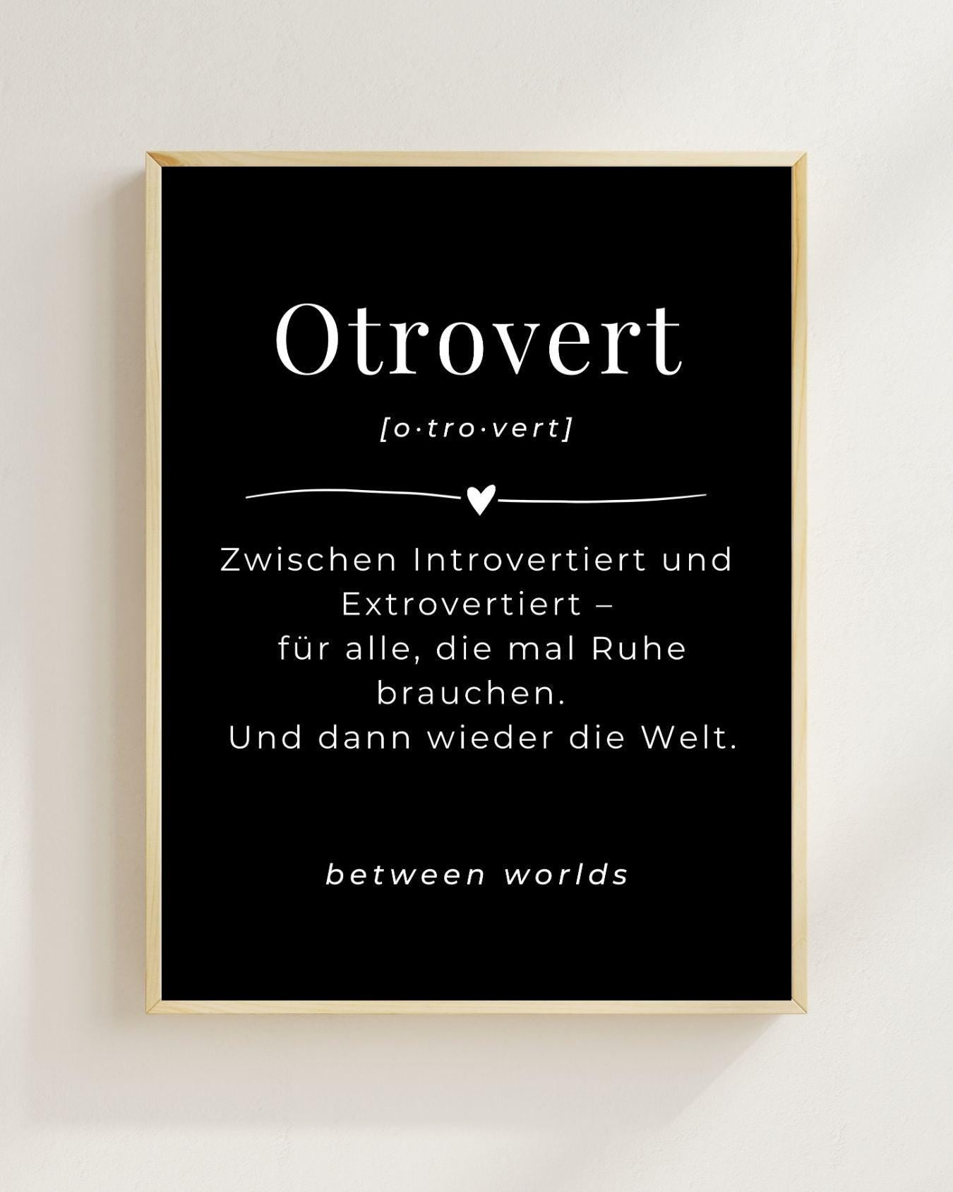 Otrovert Poster Skandinavisch Minimalistisch | Introvert Extrovert Balance | Typografie Wandbild | Boho Print Geschenk