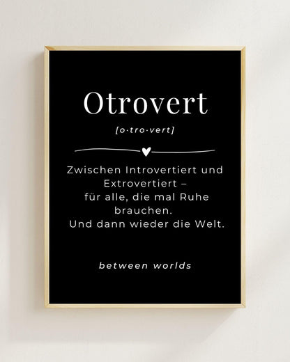 Otrovert Poster Skandinavisch Minimalistisch | Introvert Extrovert Balance | Typografie Wandbild | Boho Print Geschenk