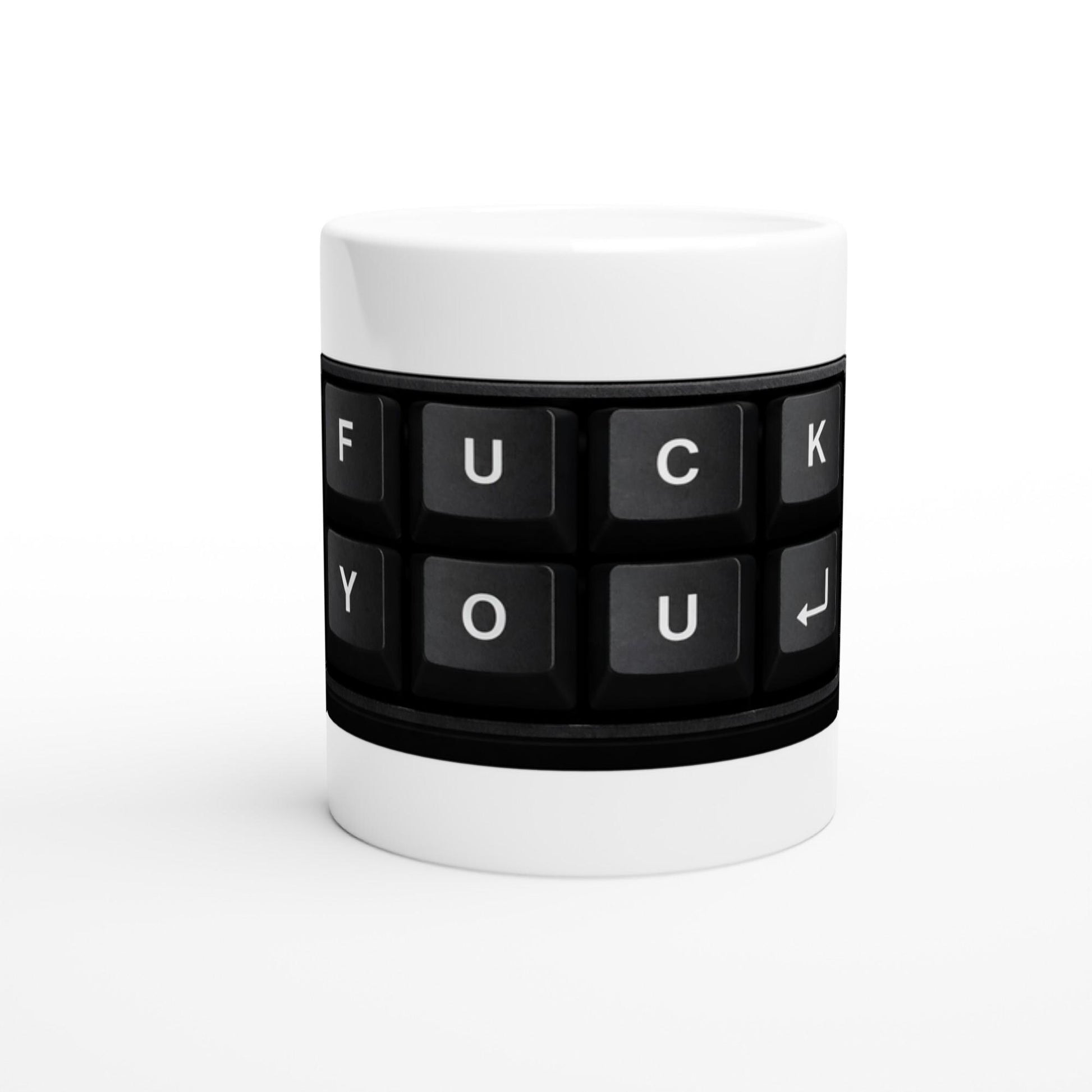 Lustige Büro Tasse „Fuck You“ Tastatur Design | Witziges Geschenk für Kollegen & Chef | Frecher Humor Becher Arbeit Kaffee Büro
