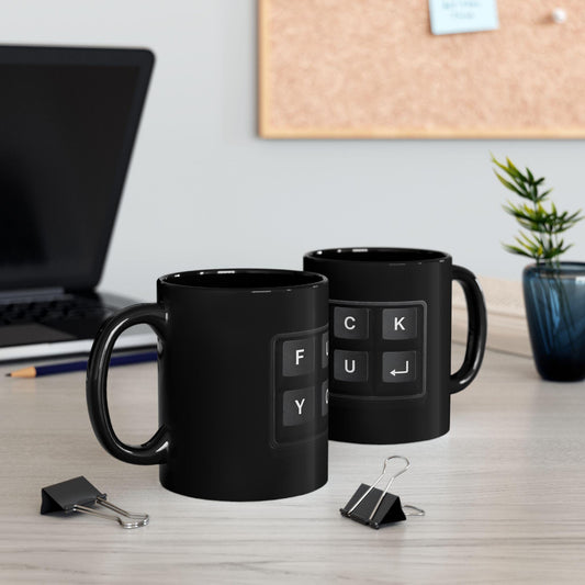 Funny Büro Tasse Fuck You | Lustige Kollegen Geschenkidee | Schwarze Humor Kaffeetasse | Office Mug Geschenk Arbeit Humor