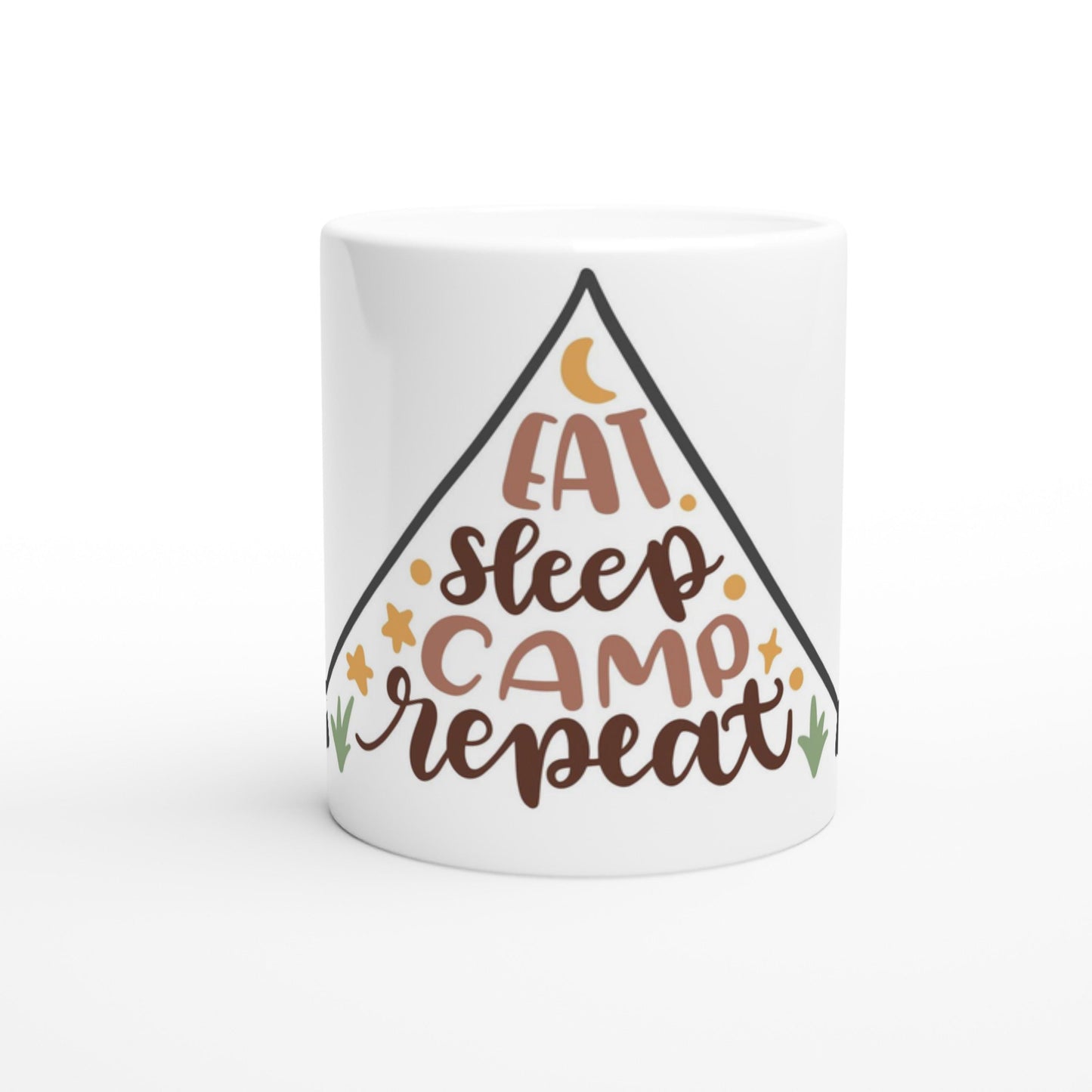 Camping Tasse Eat Sleep Camp Repeat | Lustige Camper Tasse | Geschenk für Camper Van Fans | Camping Becher Outdoor Zelten Keramiktasse