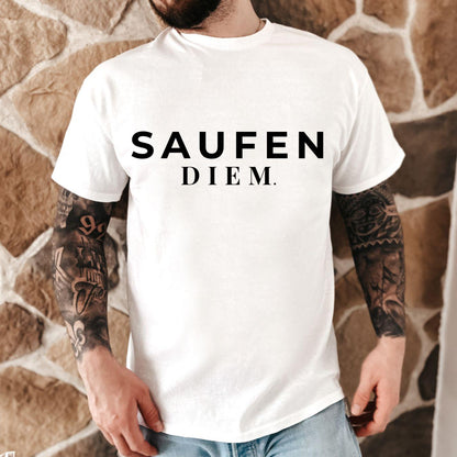 SAUFEN DIEM T-Shirt Unisex Bachelorette Junggesellinnenabschied Team Bride Bridal Party Outfit Hen Party Gruppe Geschenk Frauen Männer JGA