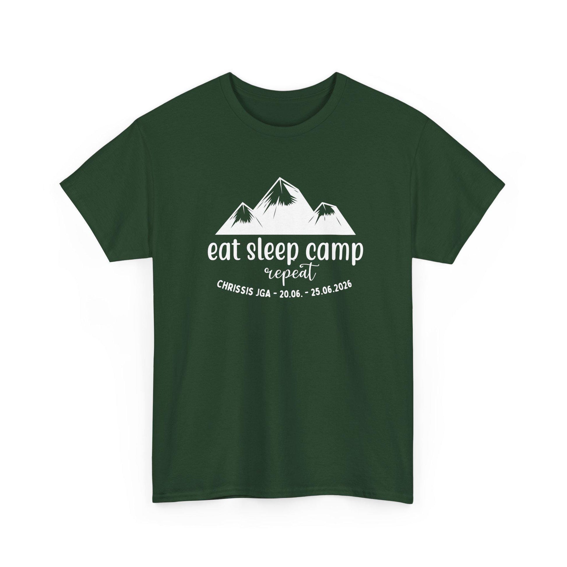 Camping JGA Shirt Herren, Eat Sleep Camp Repeat Shirt, Männertrip T-Shirt, Outdoor Junggesellenabschied Urlaub
