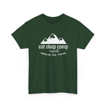 Camping JGA Shirt Herren, Eat Sleep Camp Repeat Shirt, Männertrip T-Shirt, Outdoor Junggesellenabschied Urlaub