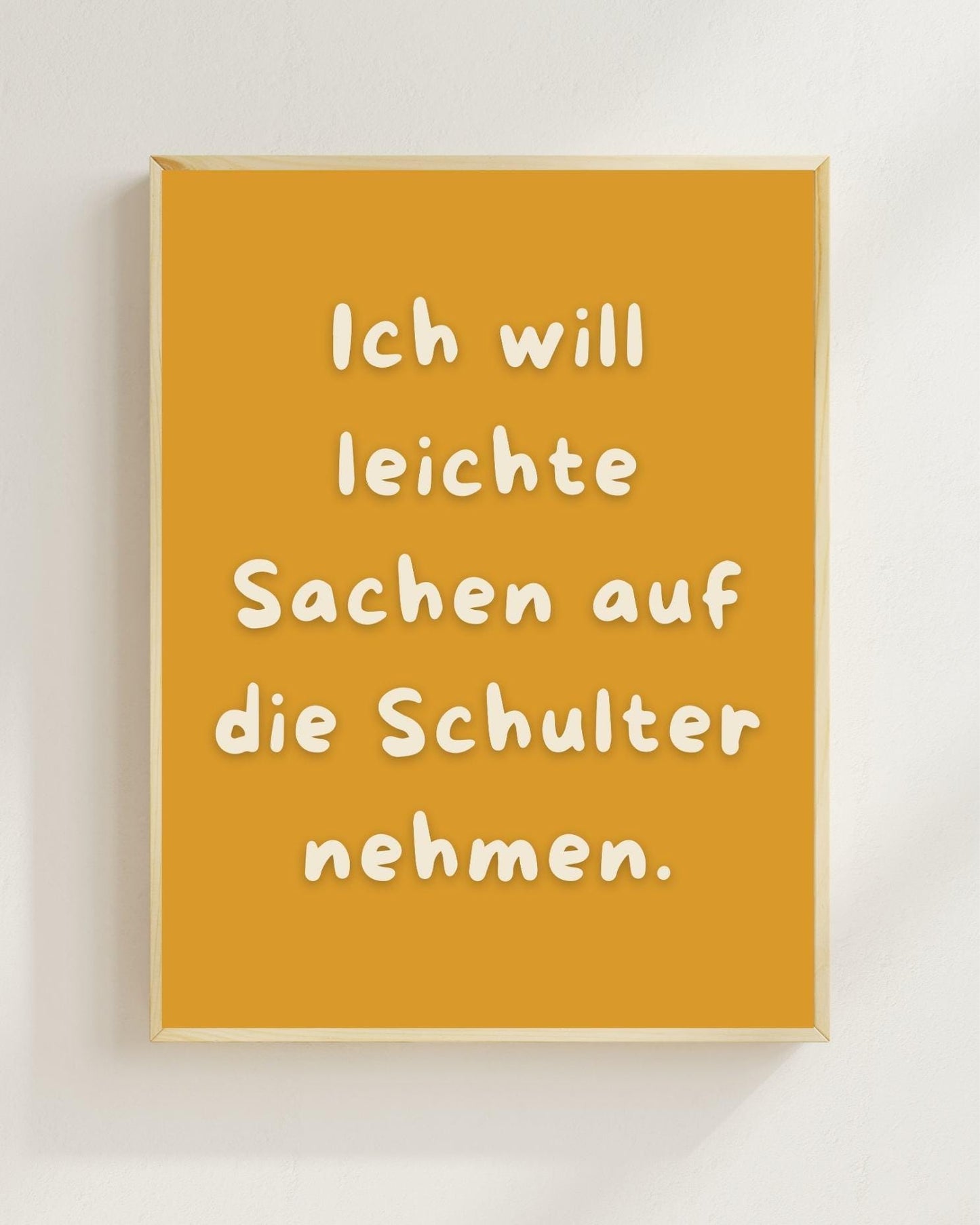 Mental Health Poster Deutsch | Ich will leichte Sachen auf die Schulter nehmen | Depression Spruch Poster | Selbstfürsorge Wanddeko