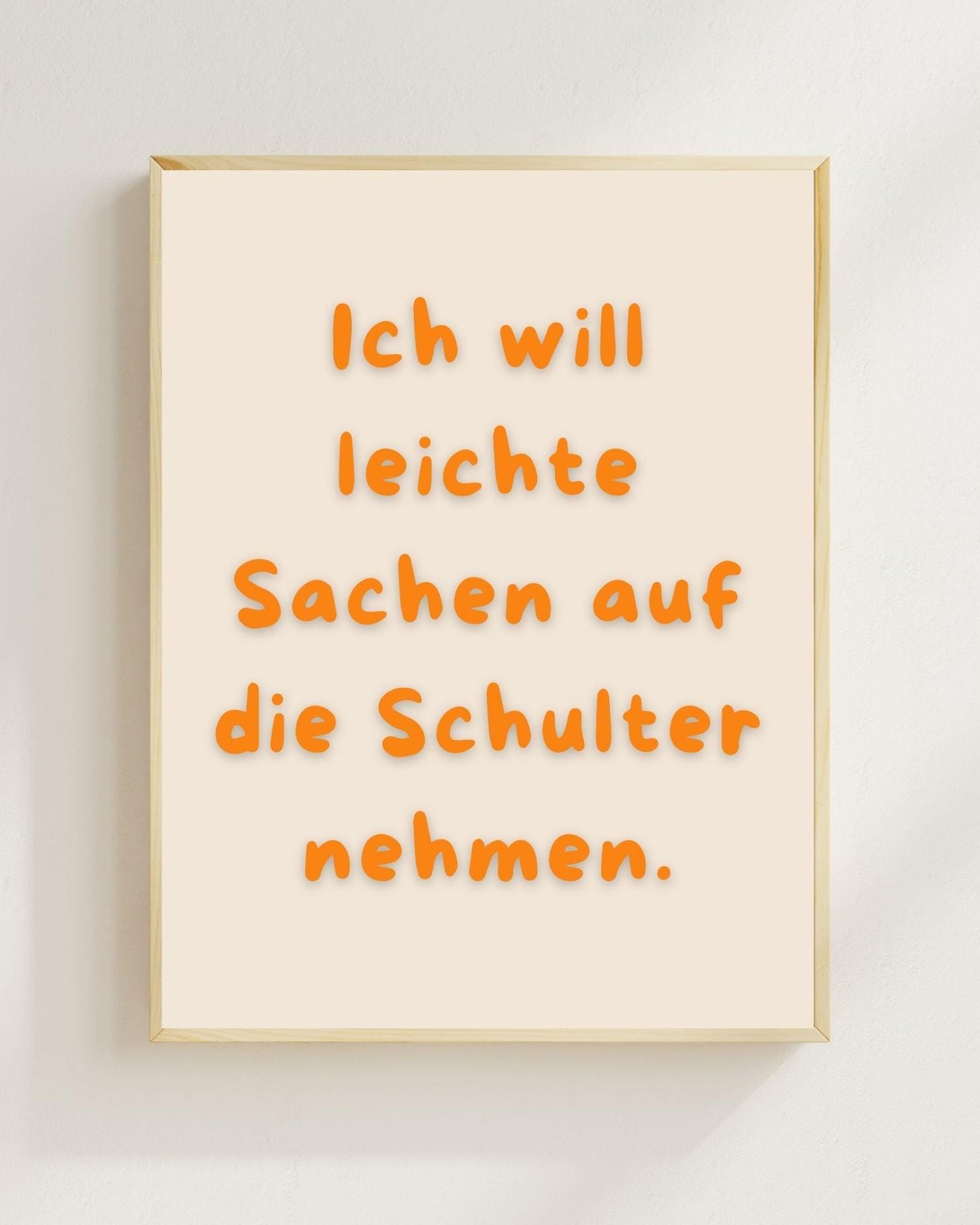 Mental Health Poster Deutsch | Ich will leichte Sachen auf die Schulter nehmen | Depression Spruch Poster | Selbstfürsorge Wanddeko