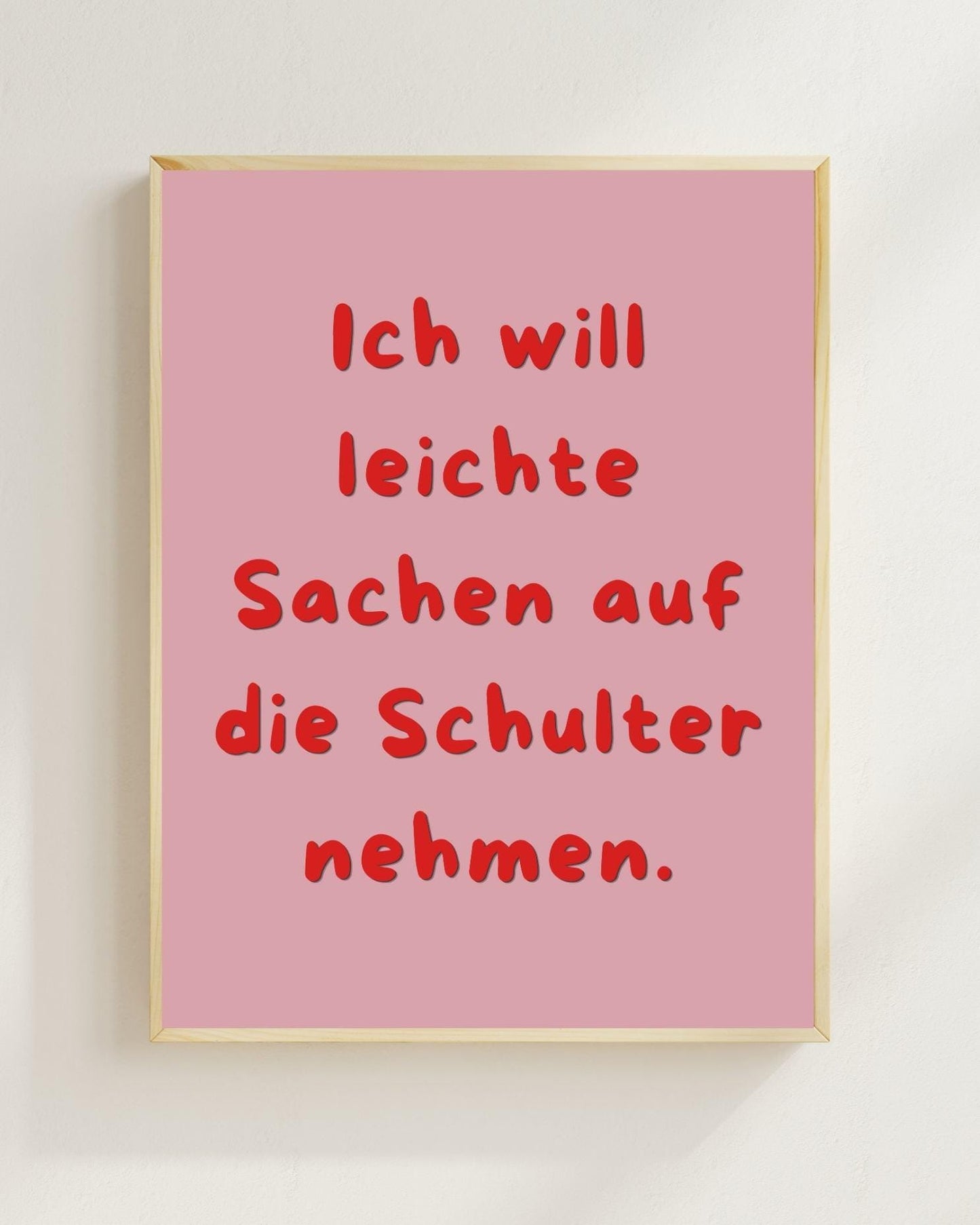 Mental Health Poster Deutsch | Ich will leichte Sachen auf die Schulter nehmen | Depression Spruch Poster | Selbstfürsorge Wanddeko