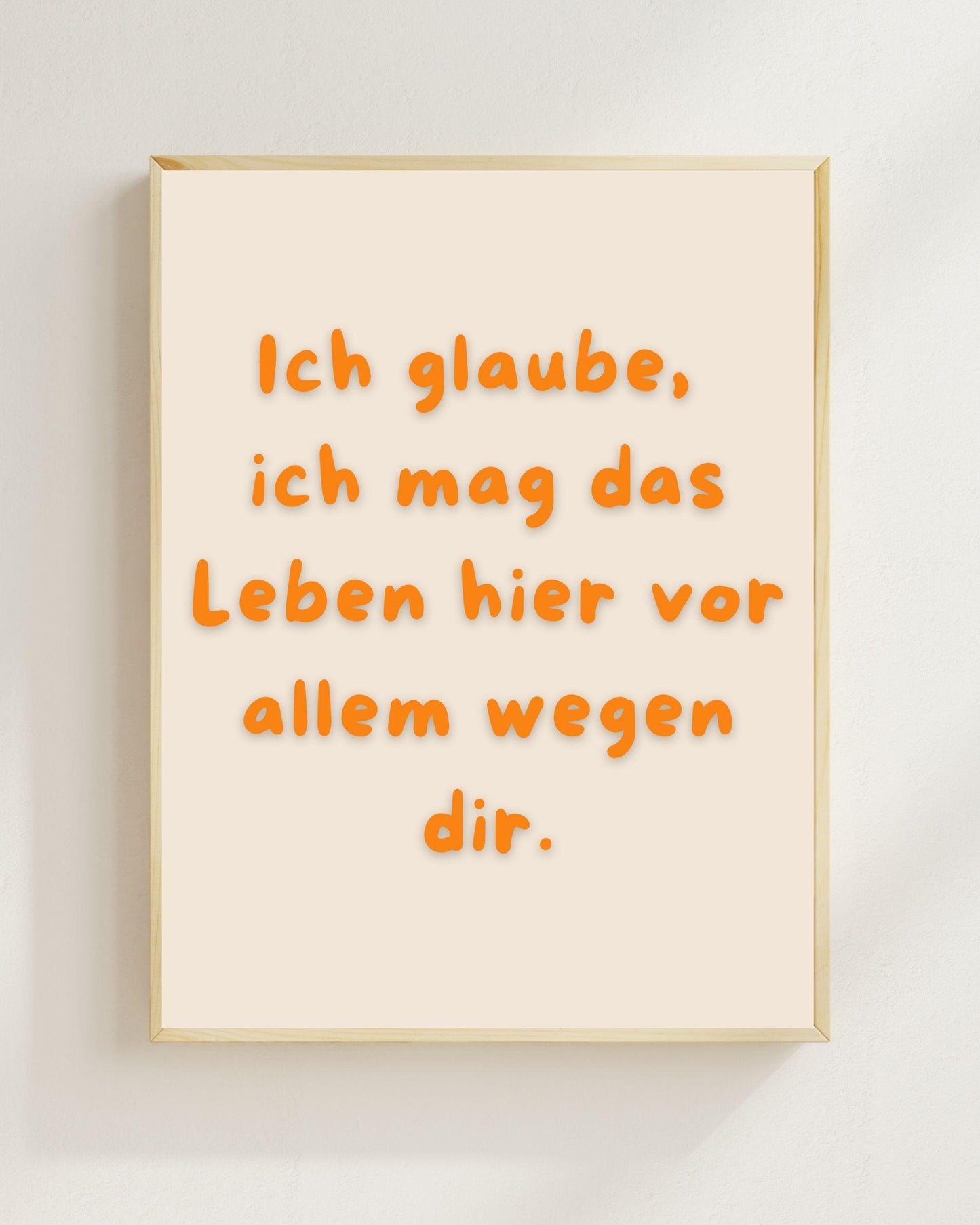 Ich mag das Leben wegen dir Poster | Freundschaft Geschenk Mental Health Wandbild | Beste Freundin Geschenk | Liebe Spruch Positive Wanddeko