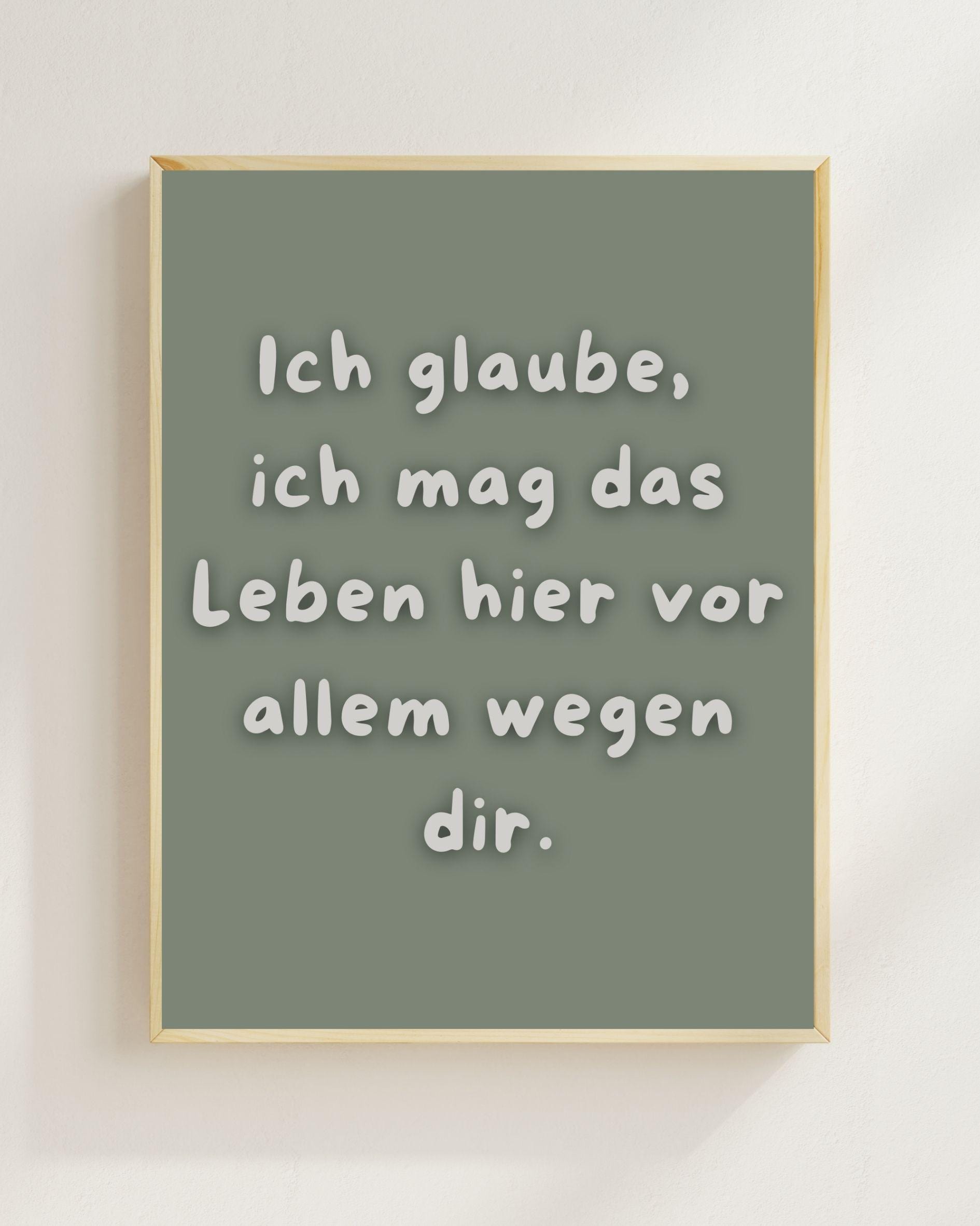 Ich mag das Leben wegen dir Poster | Freundschaft Geschenk Mental Health Wandbild | Beste Freundin Geschenk | Liebe Spruch Positive Wanddeko