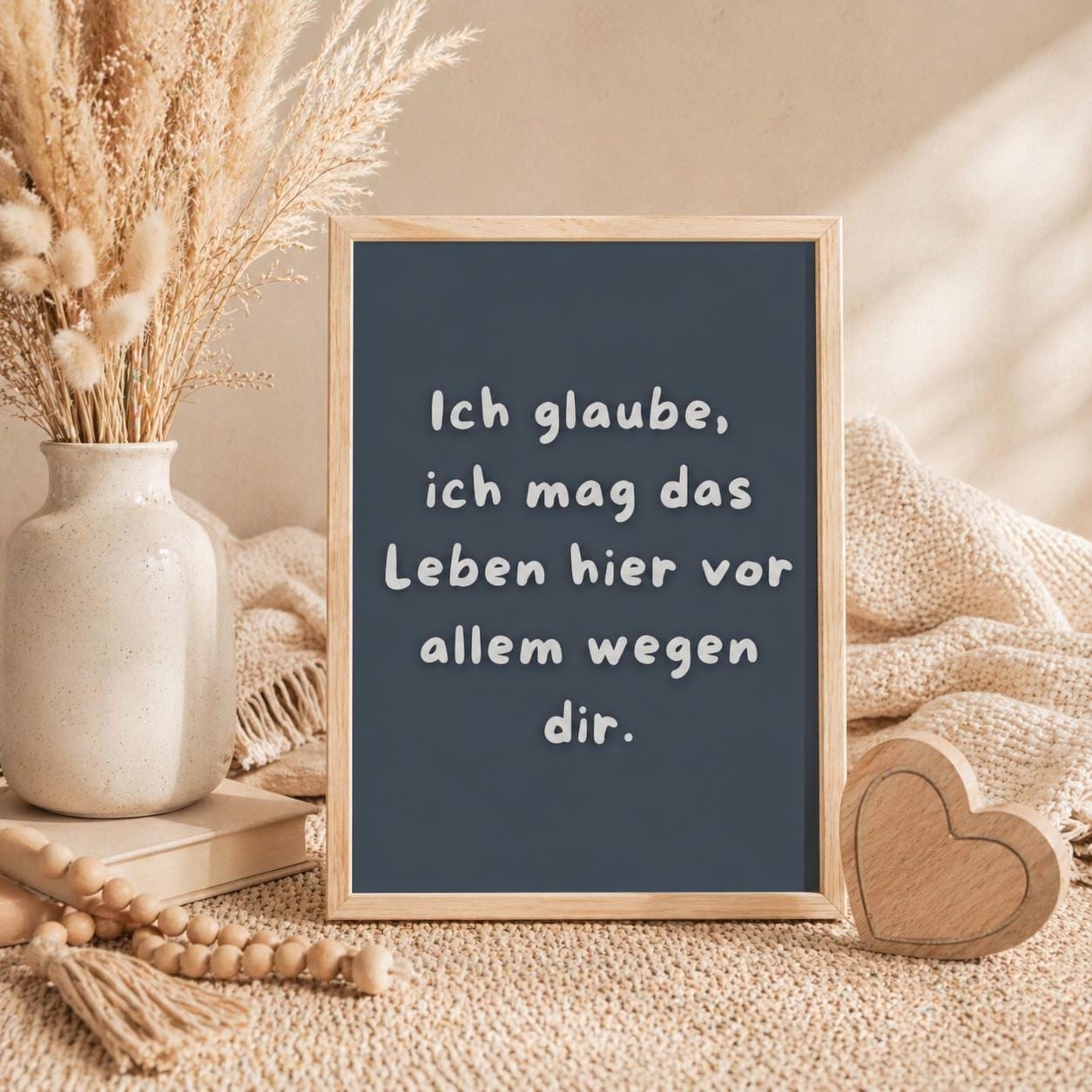 Ich mag das Leben wegen dir Poster | Freundschaft Geschenk Mental Health Wandbild | Beste Freundin Geschenk | Liebe Spruch Positive Wanddeko