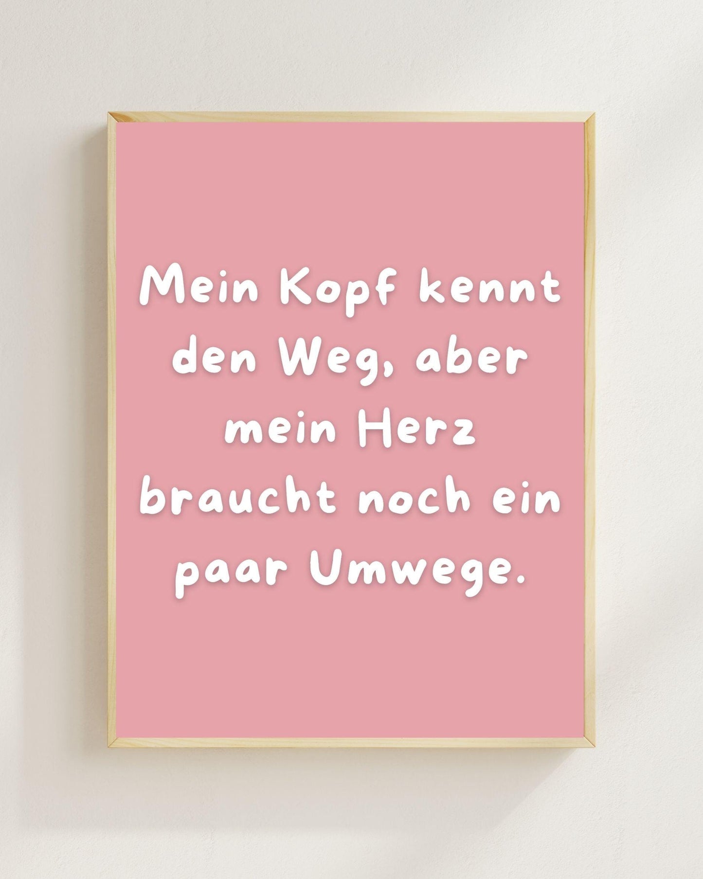 Mein Kopf kennt den Weg Poster | Mental Health Grübelstopp Plakat | Therapie Spruch Print | Herz Kopf Wandbild | Freundschaft Geschenk