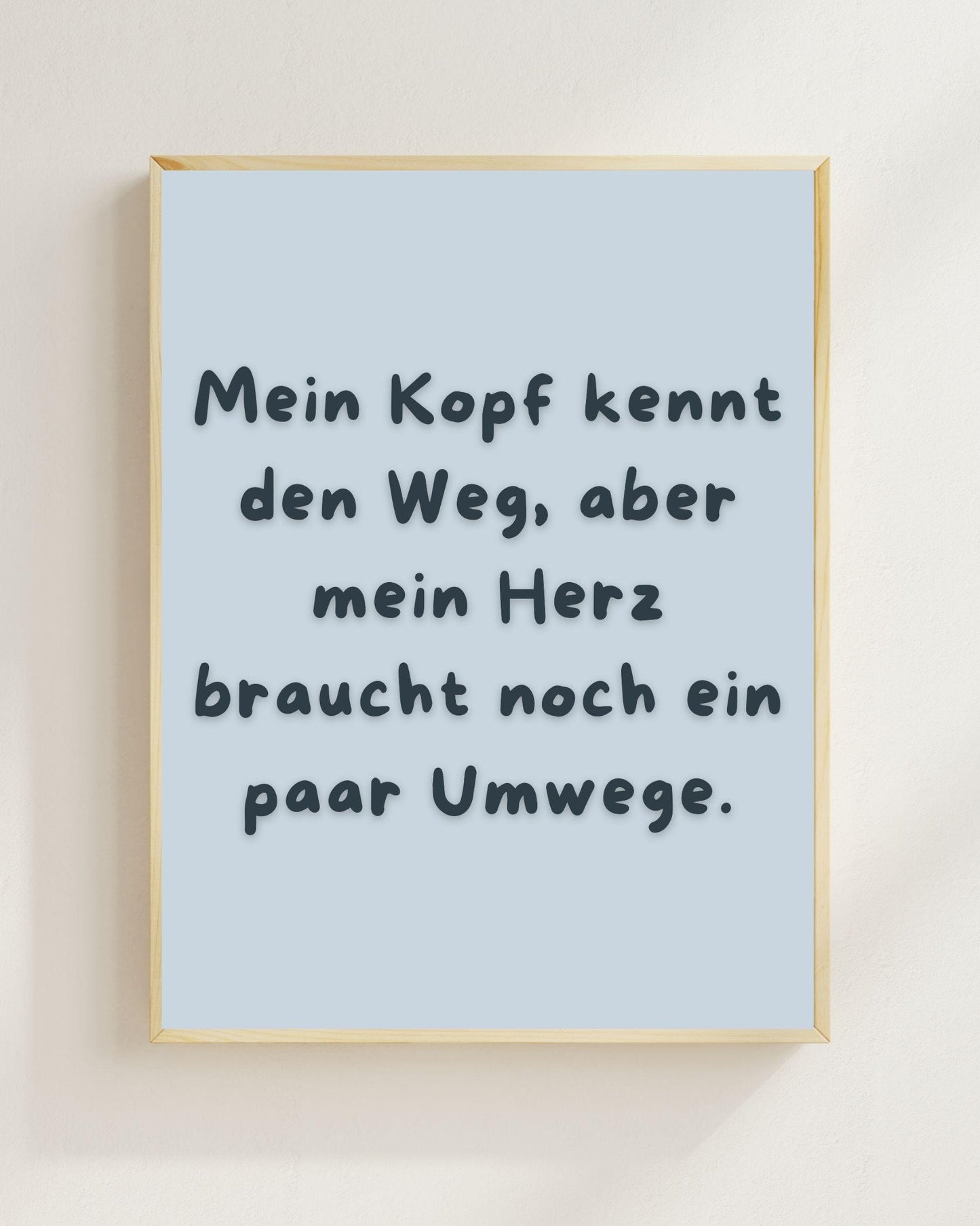 Mein Kopf kennt den Weg Poster | Mental Health Grübelstopp Plakat | Therapie Spruch Print | Herz Kopf Wandbild | Freundschaft Geschenk