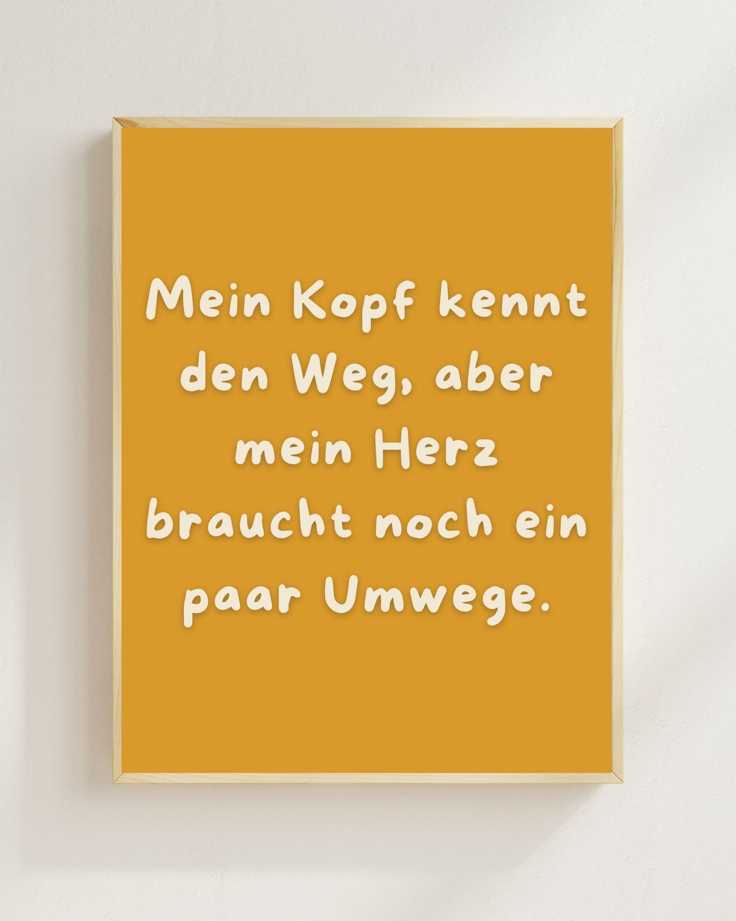 Mein Kopf kennt den Weg Poster | Mental Health Grübelstopp Plakat | Therapie Spruch Print | Herz Kopf Wandbild | Freundschaft Geschenk