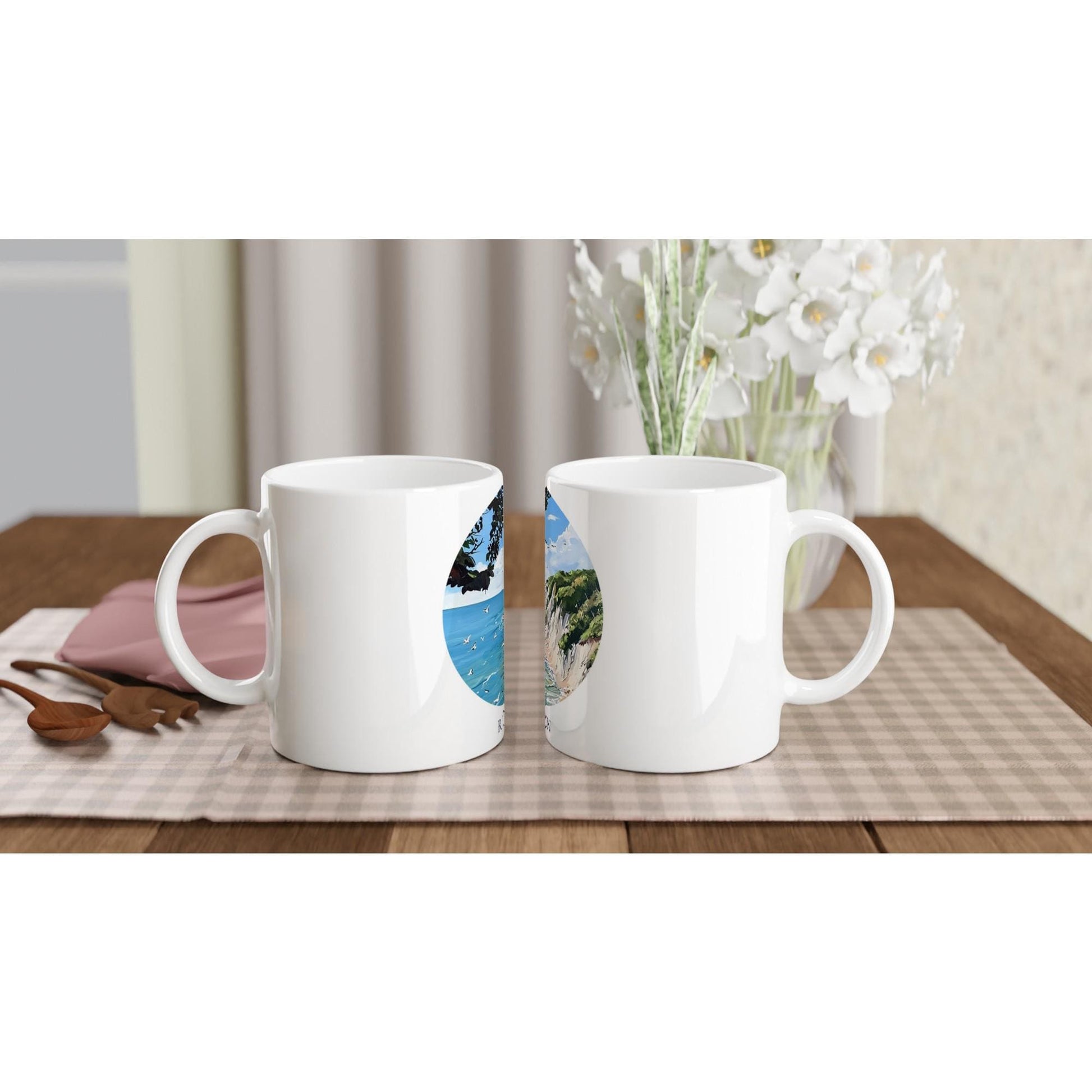 Rügen Tasse | Kreidefelsen Becher mit Küstenmotiv | Geschenk für Rügen Fans | Ostsee Tasse | Insel Souvenir | Urlaub Erinnerung