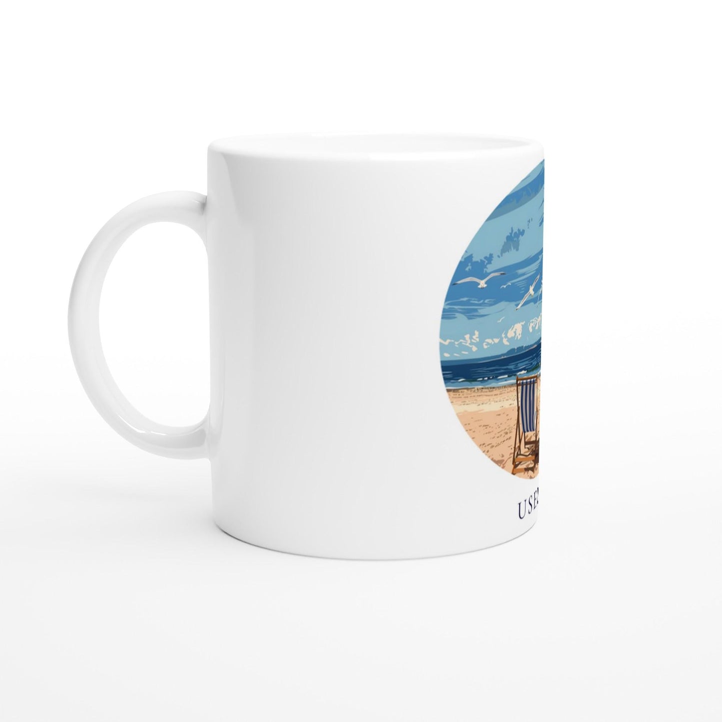 Usedom Tasse | Ostsee Becher mit Strandmotiv | Geschenk für Meerliebhaber | Insel Souvenir | Küsten Kaffee Becher | Urlaub Erinnerung