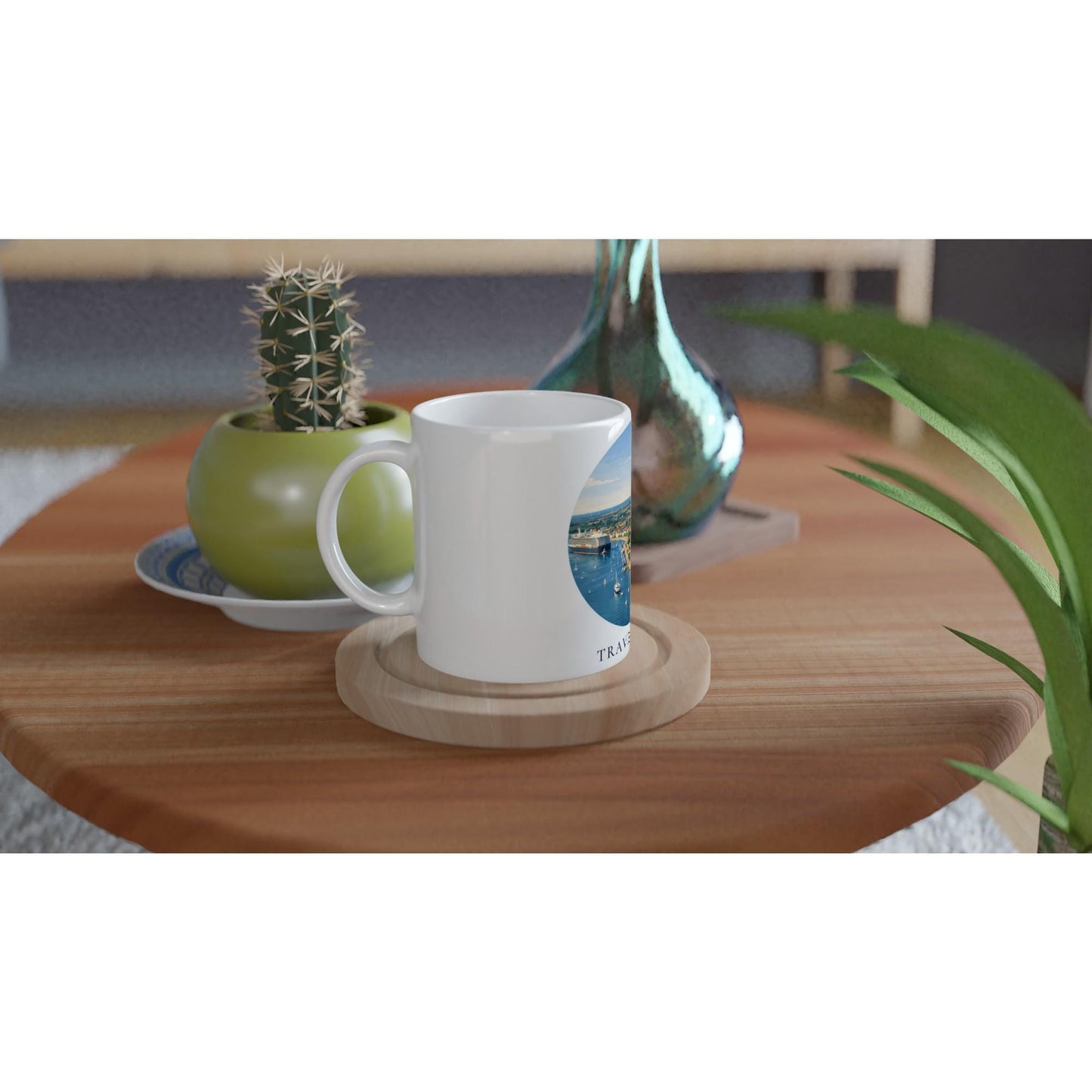 Travemünde Tasse | Ostsee Becher mit Strand und Hafen Motiv | Geschenk für Meerliebhaber | Lübeck Souvenir | Kaffee Becher
