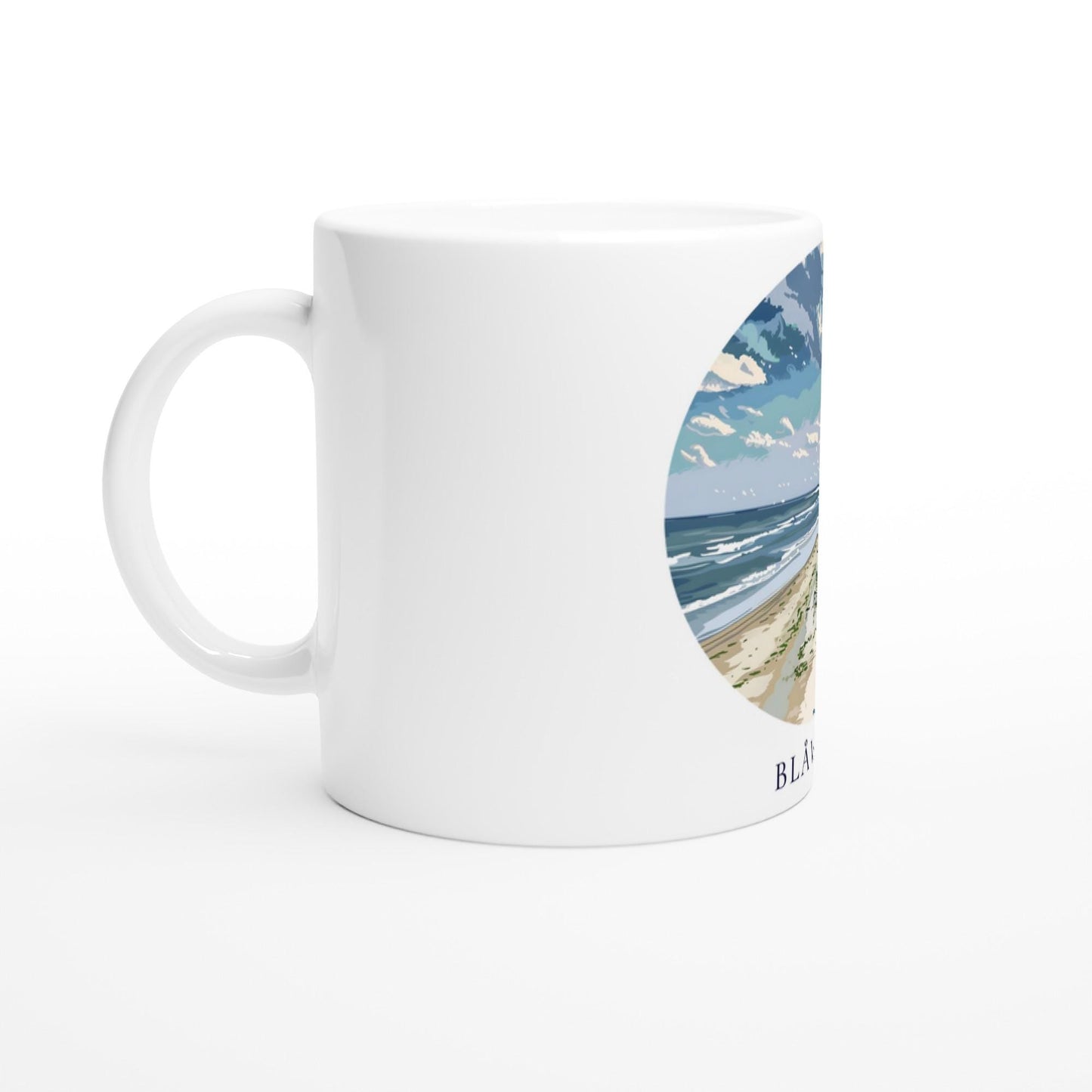 Blåvand Tasse | Dänemark Becher mit Strandmotiv | Nordsee Küsten Tasse | Geschenk für Meerliebhaber | Urlaub Souvenir