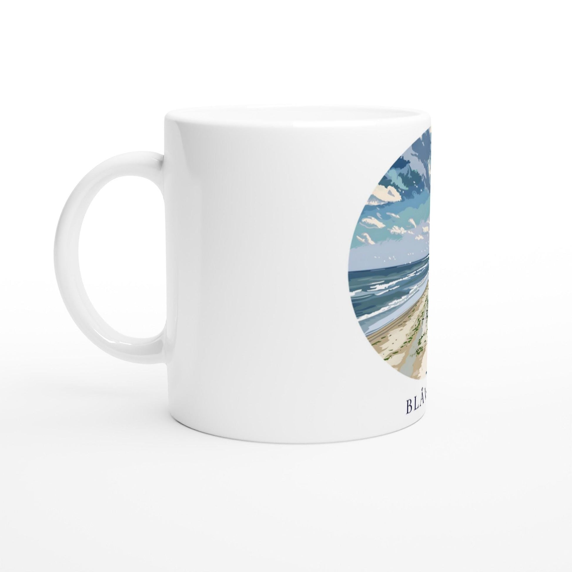 Blåvand Tasse | Dänemark Becher mit Strandmotiv | Nordsee Küsten Tasse | Geschenk für Meerliebhaber | Urlaub Souvenir
